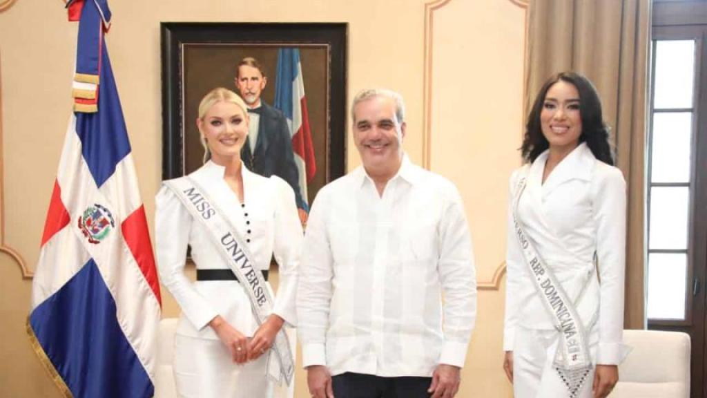 Abinader recibe en el Palacio Nacional a Miss Universo 2024 y la nueva Miss República Dominicana